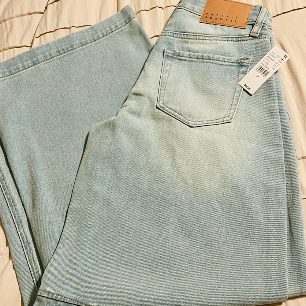 PACSUN Flare Jeans | NWT | Light Wash | High Waisted | Soft Girl Aesthetic